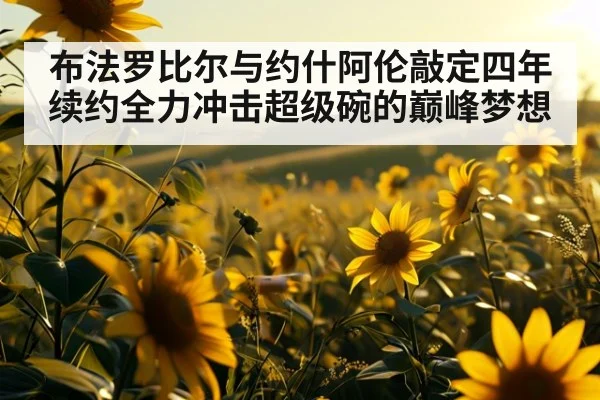 布法罗比尔与约什阿伦敲定四年续约全力冲击超级碗的巅峰梦想